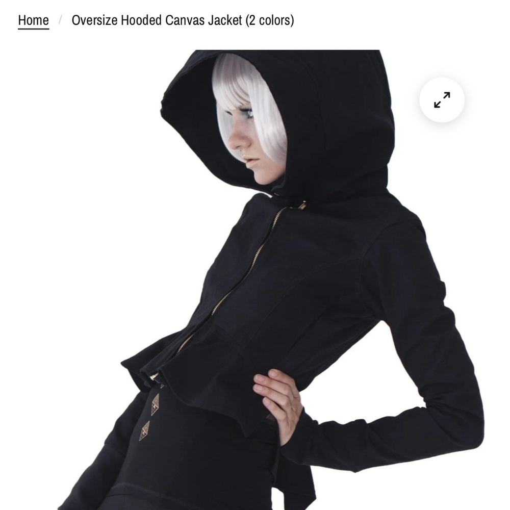 KAYO ANIME CLOTHING black oversized hooded canvas jacket  SOLd OUT